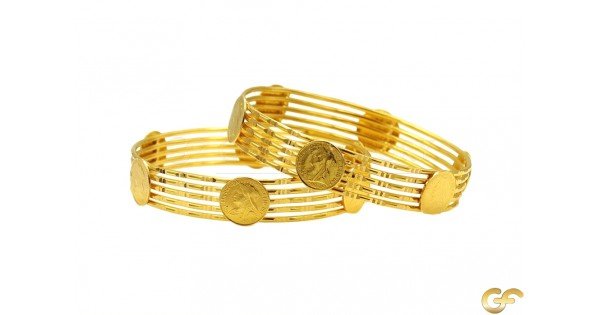 Coin on sale gold bangles